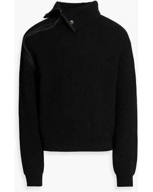 Jacquemus Vega Cutout Ribbed Wool-Blend Turtleneck Sweater - Black