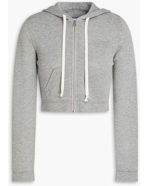 MM6 by Maison Martin Margiela Cropped Jersey Hoodie - Grey