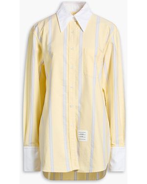 Thom Browne Striped Cotton-Piqué Shirt - Natural
