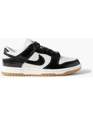 Nike Dunk Low Croc-Effect Leather And Suede Sneakers - Black
