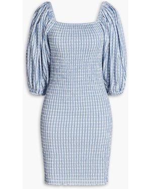 Stella Nova Minikleid "ibi" aus fil coupé mit falten - Blau