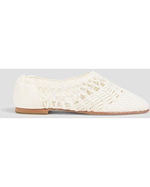 Jonathan Simkhai Eden Woven Leather Ballet Flats - White