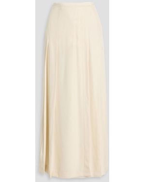 TOTEME Pleated Satin-Crepe Maxi Wrap Skirt - Natural