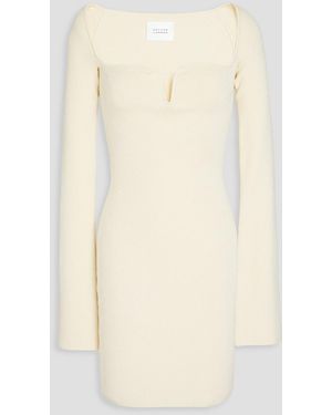 Galvan London Gaia Ribbed-knit Mini Dress - Natural