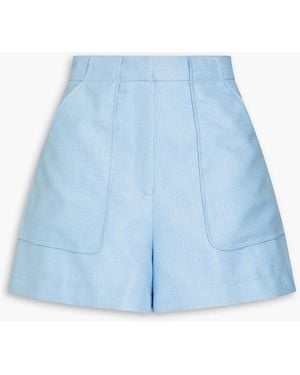 Lisa Marie Fernandez Tennis Coated Cotton-blend Tweed Shorts - Blue