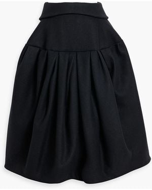 Dries Van Noten Gathered Wool-Blend Felt Midi Skirt - Black