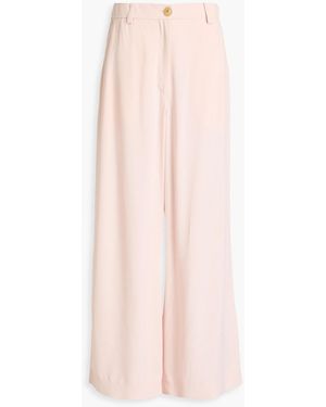 Balmain Crepe Wide-Leg Pants - Pink