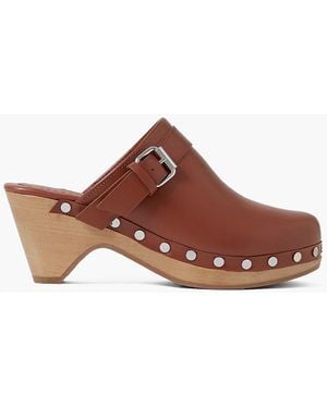 Isabel Marant Titya Studded Leather Clogs - Brown