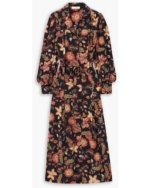 Ulla Johnson Giselle Belted Floral-Print Silk Midi Dress - Multicolour