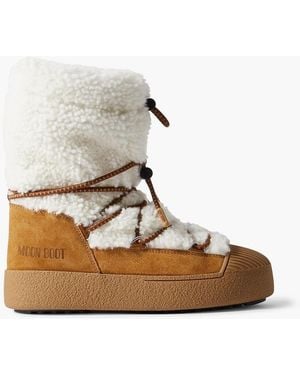 Moon Boot Ltrack Shearling Snow Boots - White