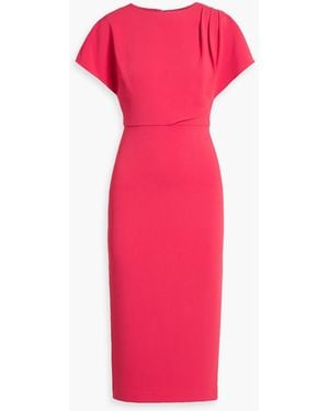 Badgley Mischka Draped Crepe Midi Dress - Pink
