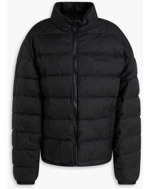 Versace Gesteppte daunenjacke aus jacquard - Schwarz