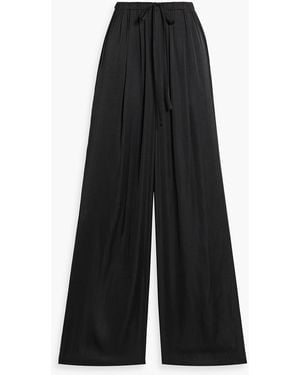 Solid & Striped The Ashling Charmeuse Wide-Leg Trousers - Black