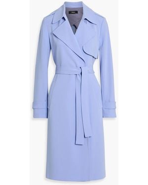 Theory Crepe Trench Coat - Blue