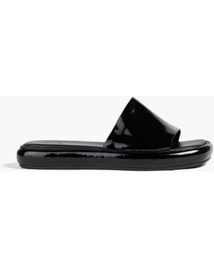 Vince Evie Patent-Leather Slides - Black