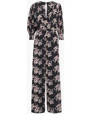 IRO Mexi Floral-print Crepe De Chine Wide-leg Jumpsuit - White