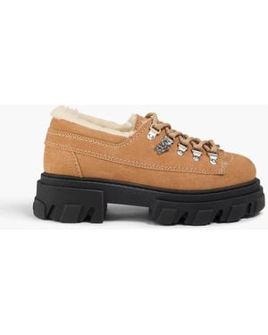 Ganni Suede Brogues - Brown