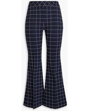 Rosetta Getty Schlaghose aus jacquard-strick mit karomuster - Blau