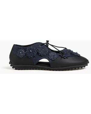 Cecilie Bahnsen Shay Neoprene Flats - Blue