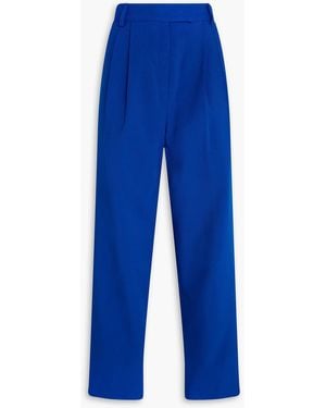 Frankie Shop Plissierte hose "bea" mit geradem bein aus crêpe aus einer baumwollmischung - Blau