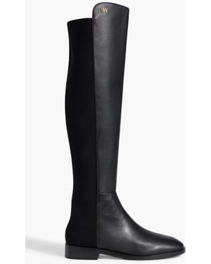 Stuart Weitzman Microstretch And Leather Over-The-Knee Boots - Black