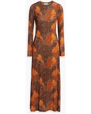 Ulla Johnson Amari Printed Jersey Maxi Dress - Orange