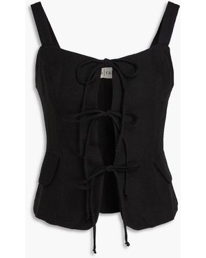 Casa Raki Linen Top - Black