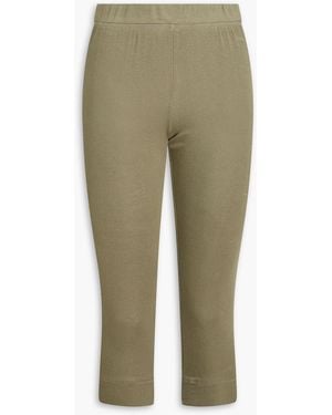 Ba&sh Cropped Modal-blend leggings - Green