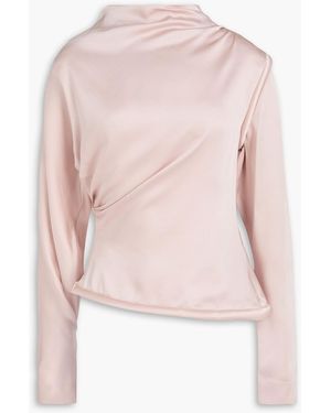 Victoria Beckham Draped Satin-crepe Top - Pink