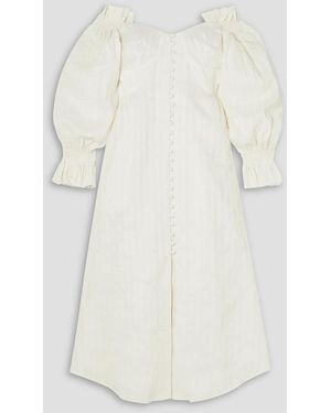Cult Gaia Simona Off-the-shoulder Ruffled Jacquard Midi Dress - Natural