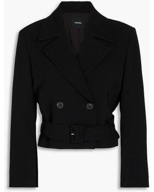 Theory Cropped Crepe Jacket - Black