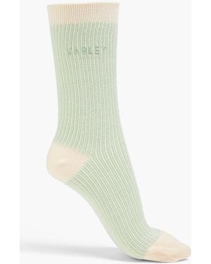 Varley Ormand Striped Jacquard-knit Socks - White