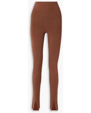 Victoria Beckham Stretch-knit leggings - Brown