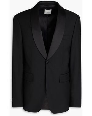 Sandro Wool And Mohair-blend Tuxedo Jacket - Black