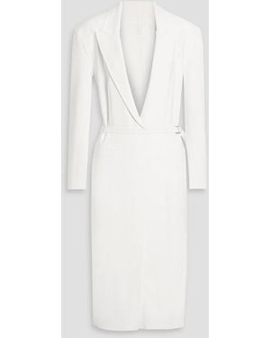 Norma Kamali Belted Cady Midi Dress - White