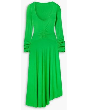 Acne Studios Ruched Stretch-Jersey Maxi Dress - Green