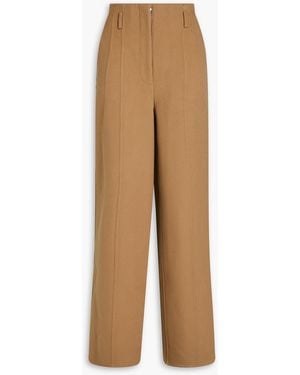 Peter Do Brushed Wool And Cashmere-blend Felt Wide-leg Trousers - Natural