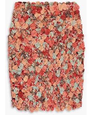Ulla Johnson Ariella Floral-appliquéd Cotton And Silk-blend Mini Skirt - Red