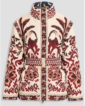 FARM Rio Reversible Belted Printed Shell Jacket - Red