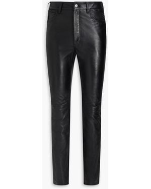 Celine Leather Trousers - Black