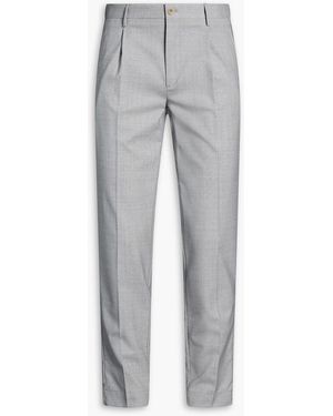 Slowear Tapered Pleated Wool Trousers - Grey