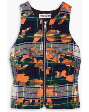 Rave Review Jossi cropped oberteil aus woll-twill mit print - Schwarz