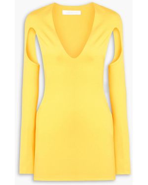 Maximilian Minikleid aus stretch-jersey mit cut-outs - Gelb