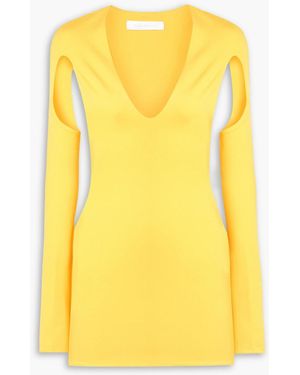 Maximilian Cutout Stretch-jersey Mini Dress - Yellow