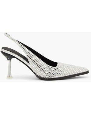 Stine Goya Eiffel Crystal-embellished Woven Slingback Court Shoes - White