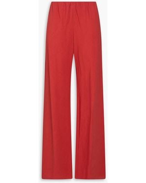 Vince Printed Silk-Twill Midi Wrap Skirt - Red