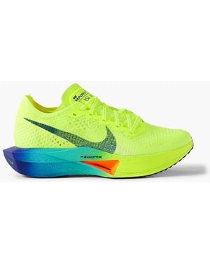 Nike Zoomx Vaporfly 3 Flyknit Neon Mesh Sneakers - Green