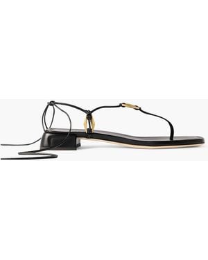 Jimmy Choo Onyxia Embellished Leather Sandals - Black