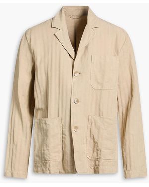 Frescobol Carioca Lima Striped Lyocell, Linen And Cotton-Blend Blazer - Natural