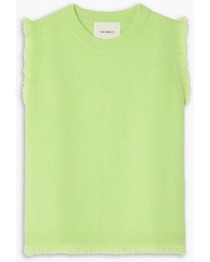 Lisa Yang Mathilde Frayed Cashmere Top - Green